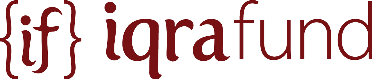 Logo displaying the text "{if} iqrafund" in maroon font on a light background.