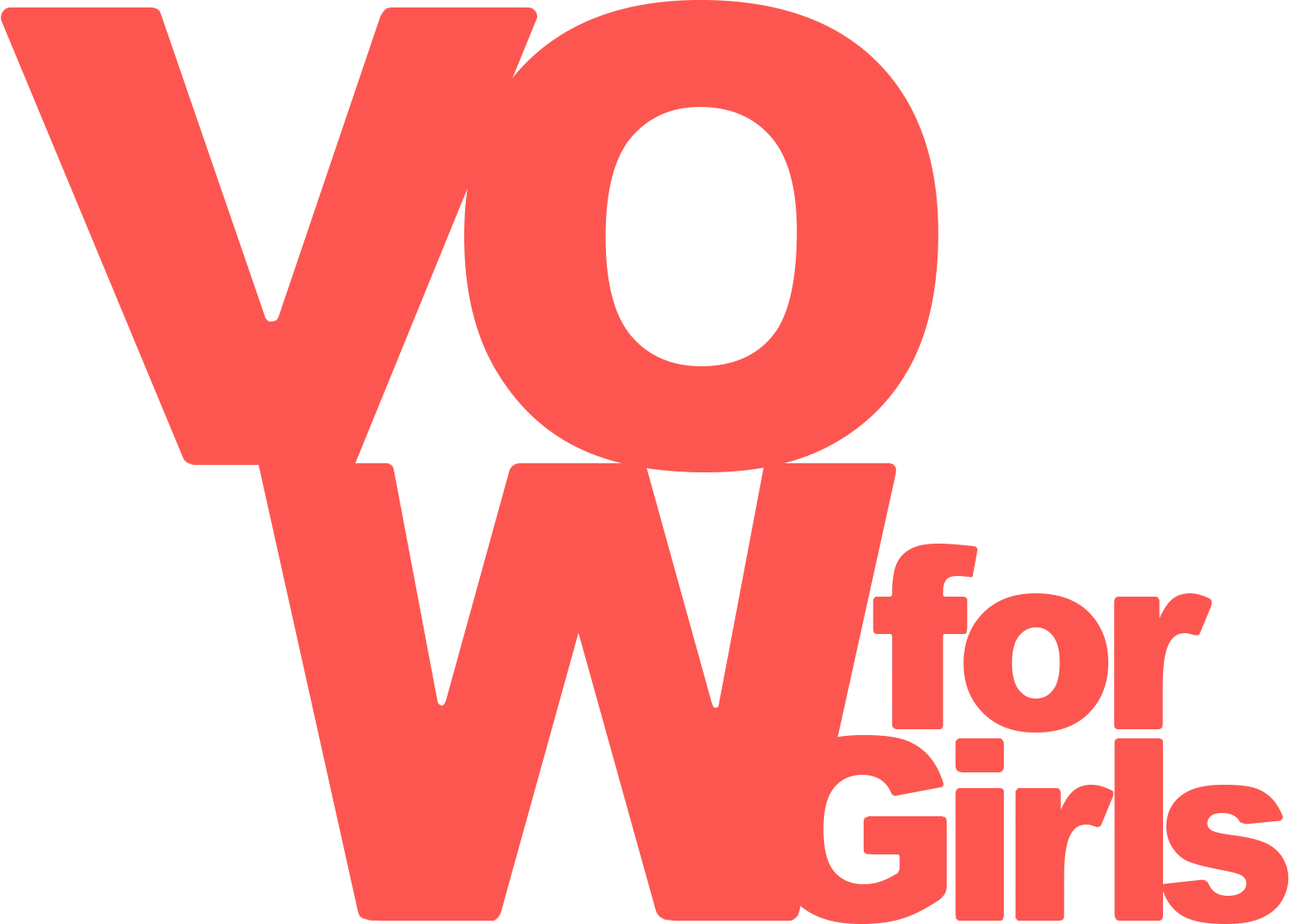 The image features the text "VOW for Girls" in bold, red capital letters on a white background.